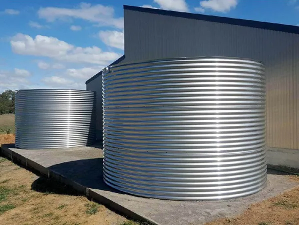 corrugated steel rainwater tanks